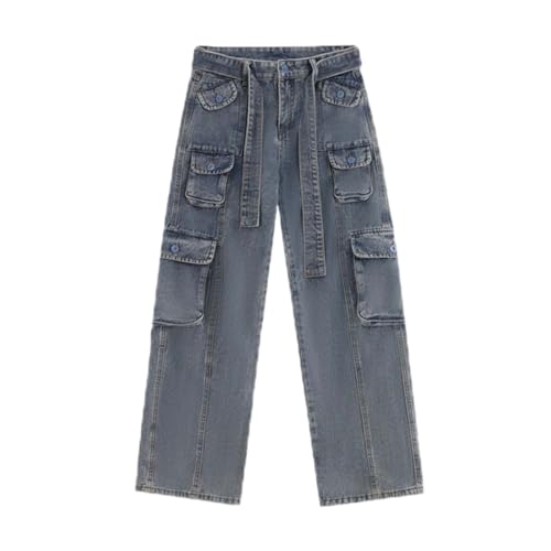 Men's Baggy Cargo Pants Washed Aged Hip Hop Jeans Grunge
